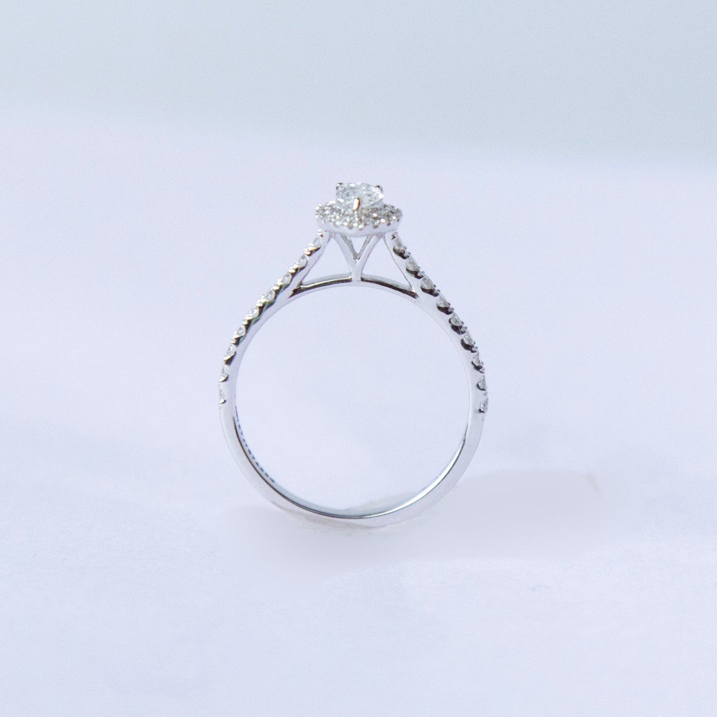 Mandal Pear - Halo Diamond Ring