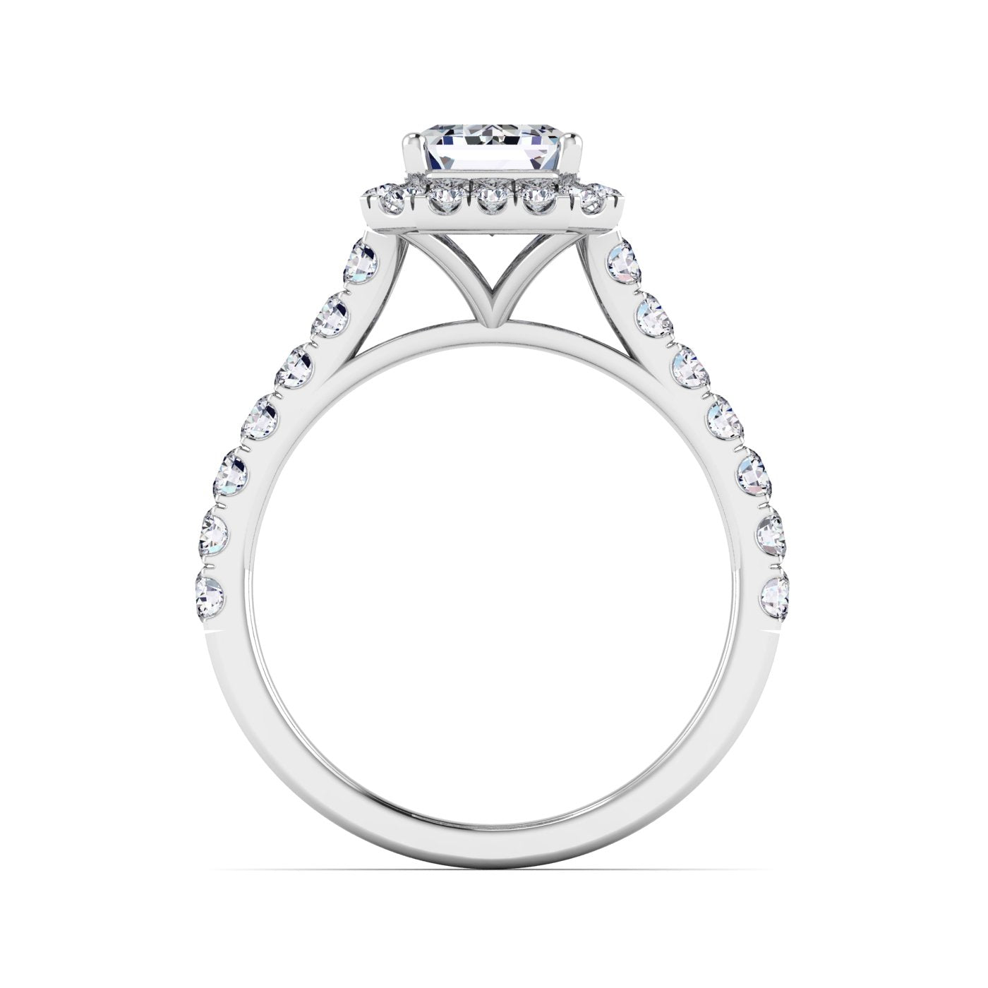 Mandal Emerald - Halo Diamond Ring - Nigna Diamonds