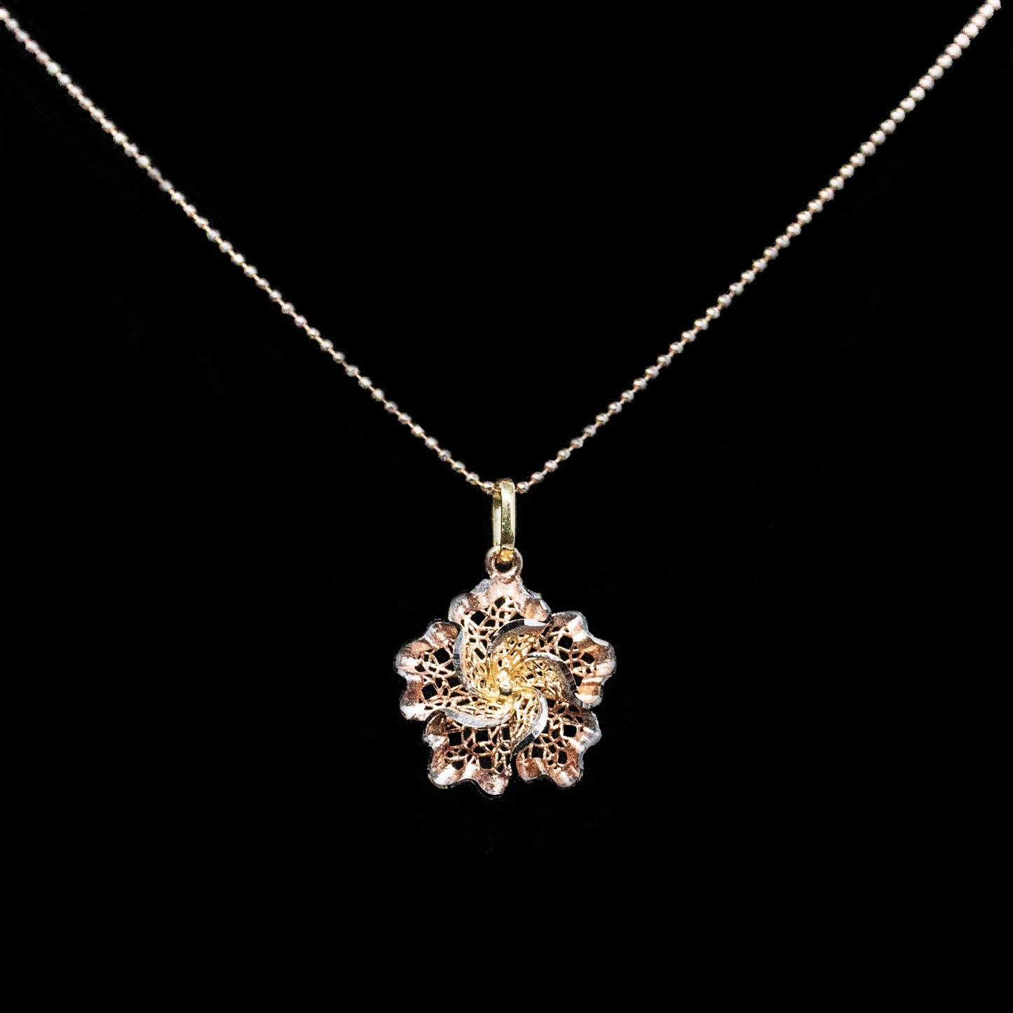 Mrinali - 3 Tone Gold Pendant with chain