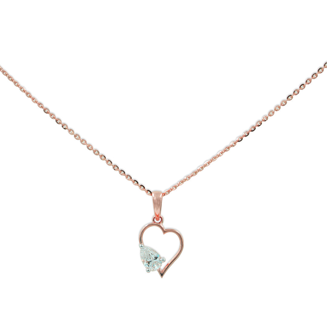 Preet - Yellow Gold Heart Pendant with Lab Grown Diamond